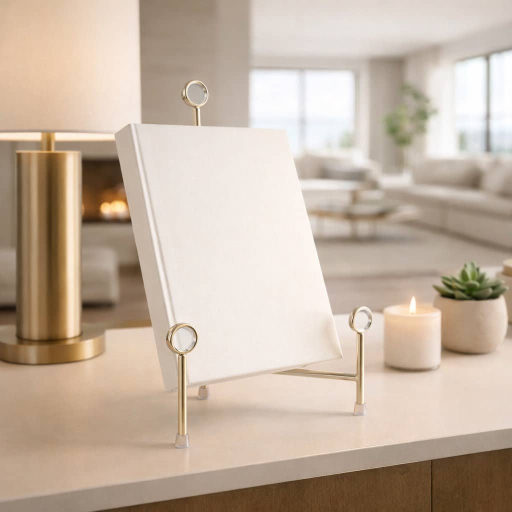Decorative Object - Gold Metal Acrylic Easel Stand, 13 in.