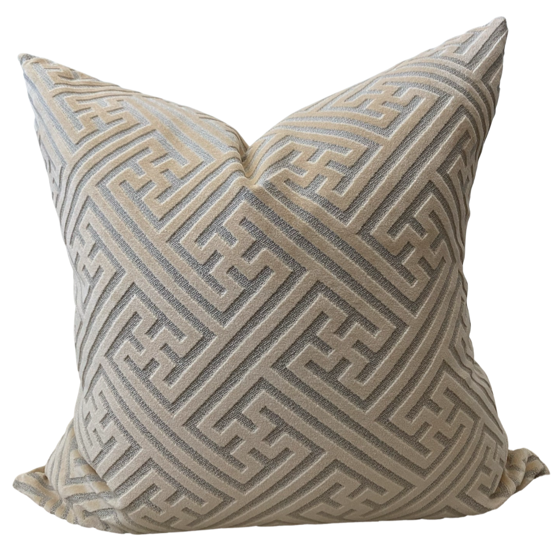 Ivory Luxe Velvet Cut Pillow: 18"x18"