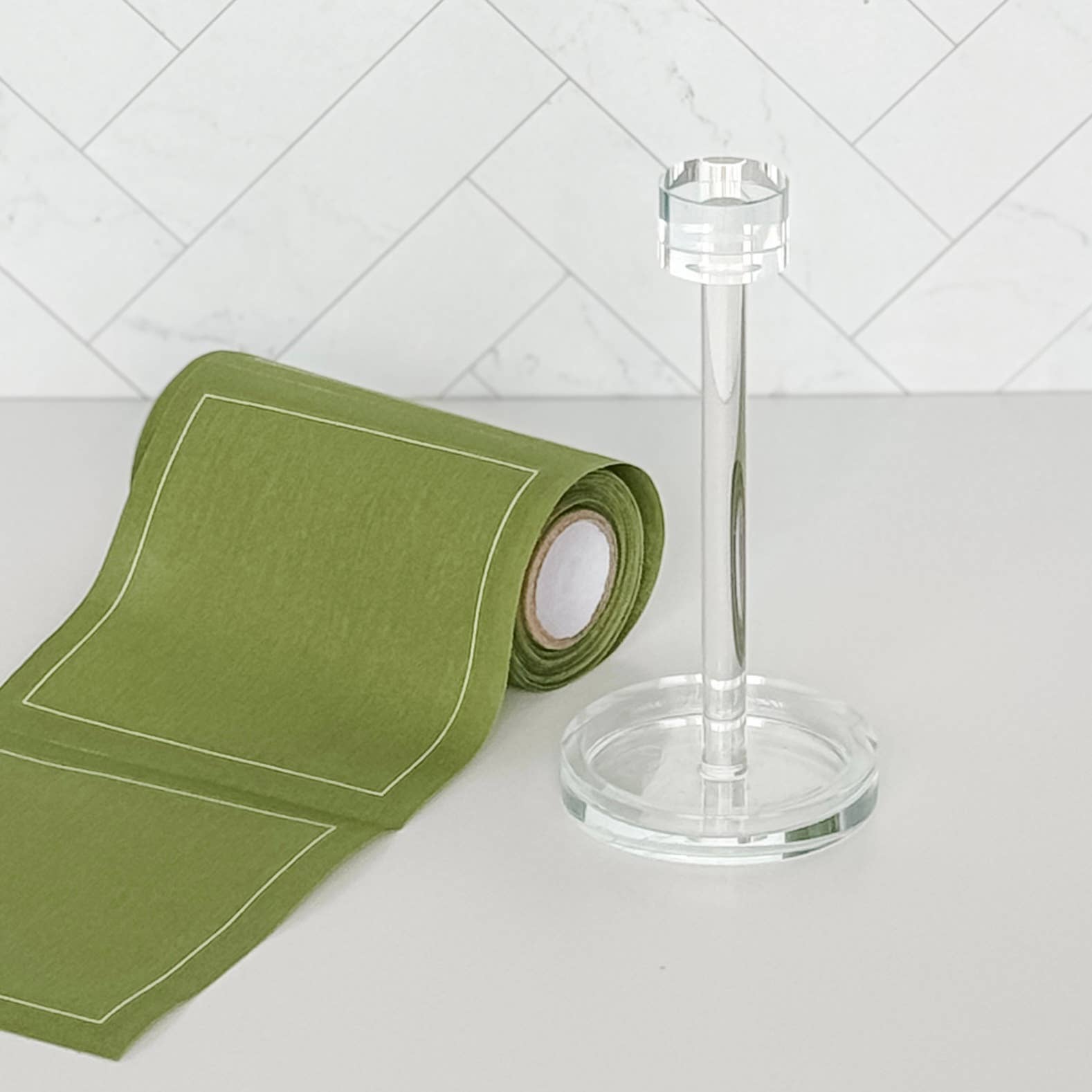Glass Cocktail Napkin Stand | Roll Holder