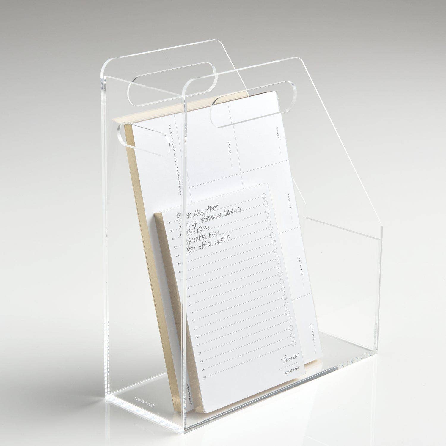Fine Line Acrylic Magazine File - 4" x 10" x 12" File Holder