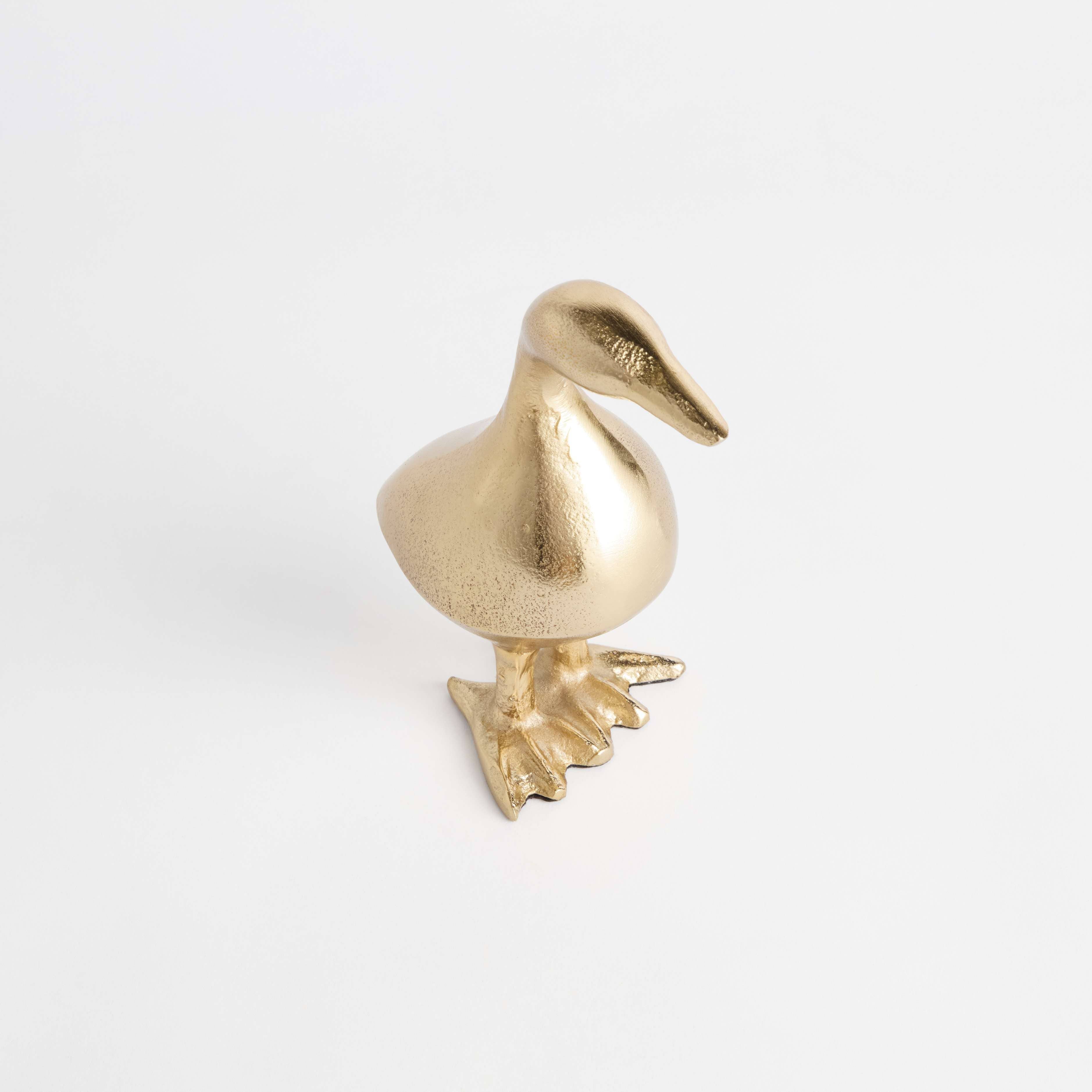 Little Duck Sculpture – Champagne Gold Cast Aluminum Home Accent