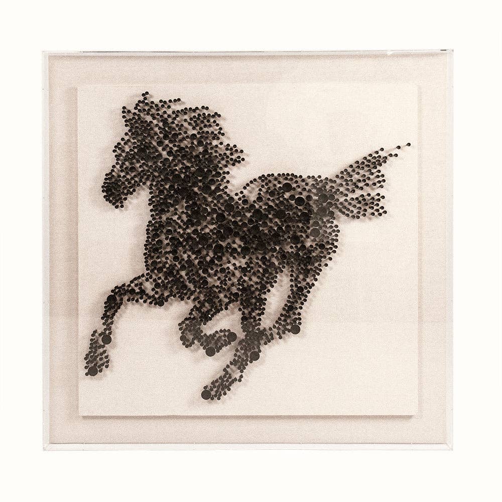 Abstract Horse 3D Acrylic Wall Art - 47" Shadow Box