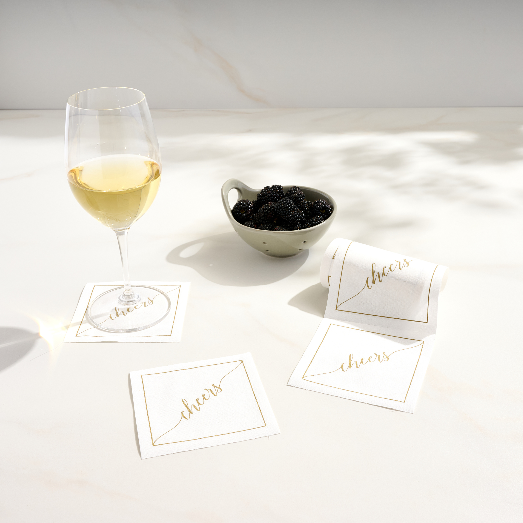 Cocktail Napkins | Golden Salute Disposable Cotton
