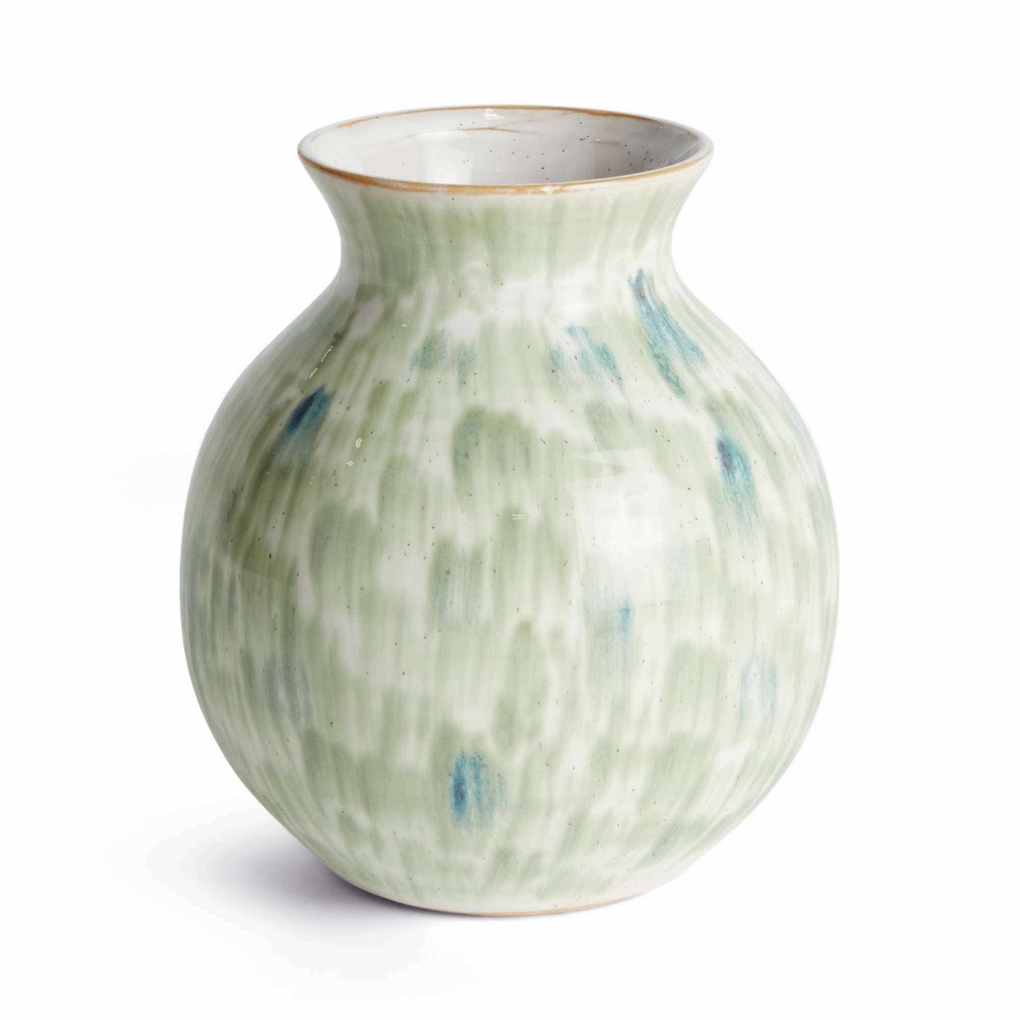 Brosse Vase Large - Green/Blue Stoneware Accent Decor