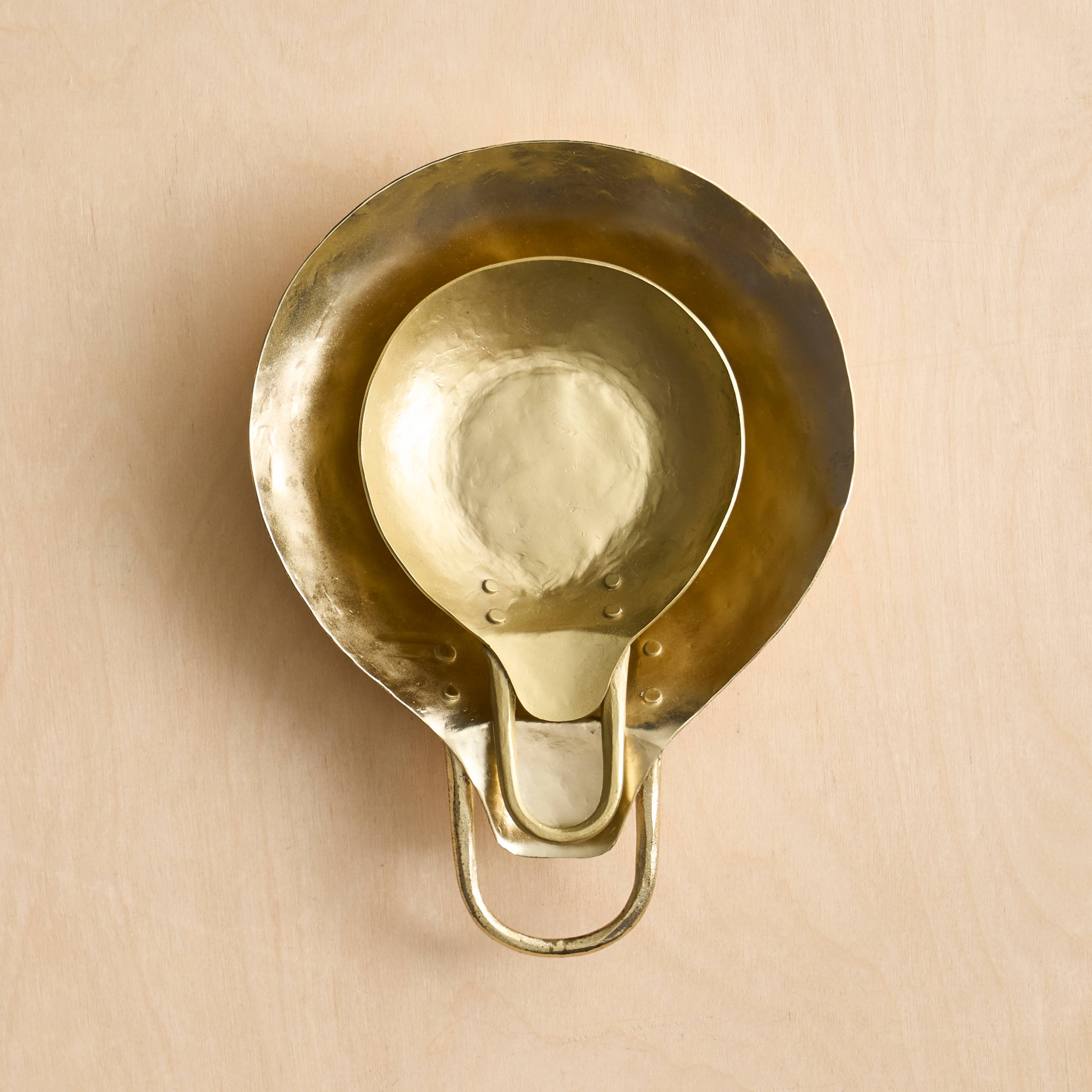 Forge Hammered Brass Spoon Rests - Set of 2