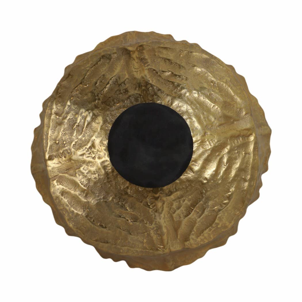 Decorative Bowl - Gold Metal Round Textured, 17 in.