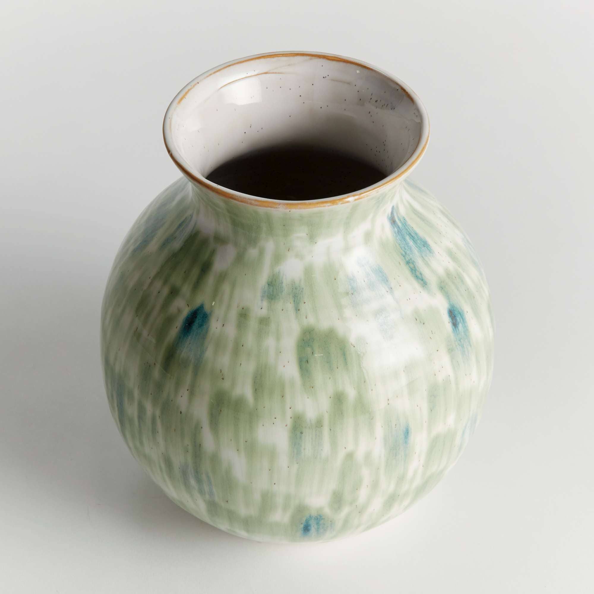 Brosse Vase Large - Green/Blue Stoneware Accent Decor
