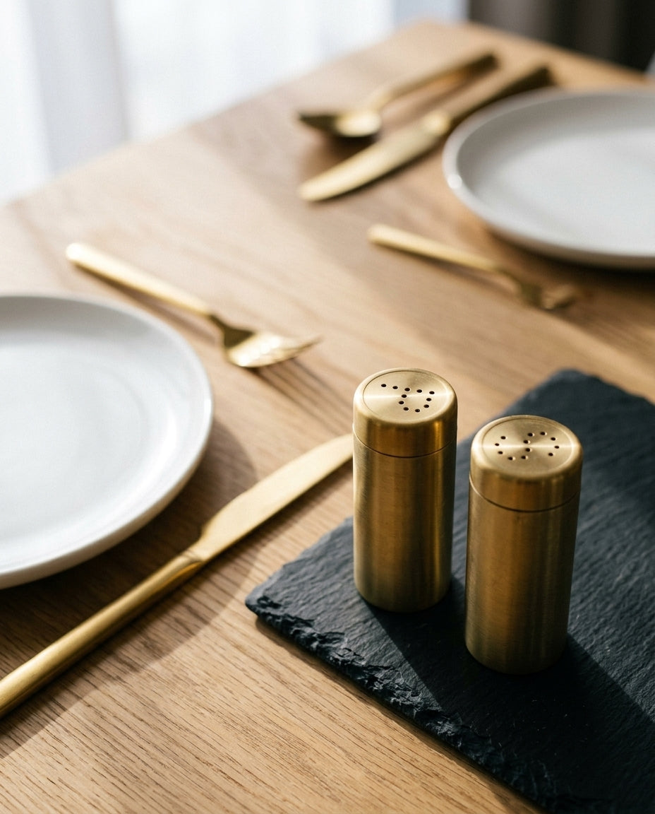 Salt and pepper shaker set — Modern Tablescape Lifestyle | Generated by Modelize