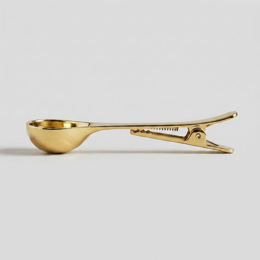 Dual-purpose coffee scoop and bag clip — Minimalist Profile Studio | Generated by Modelize