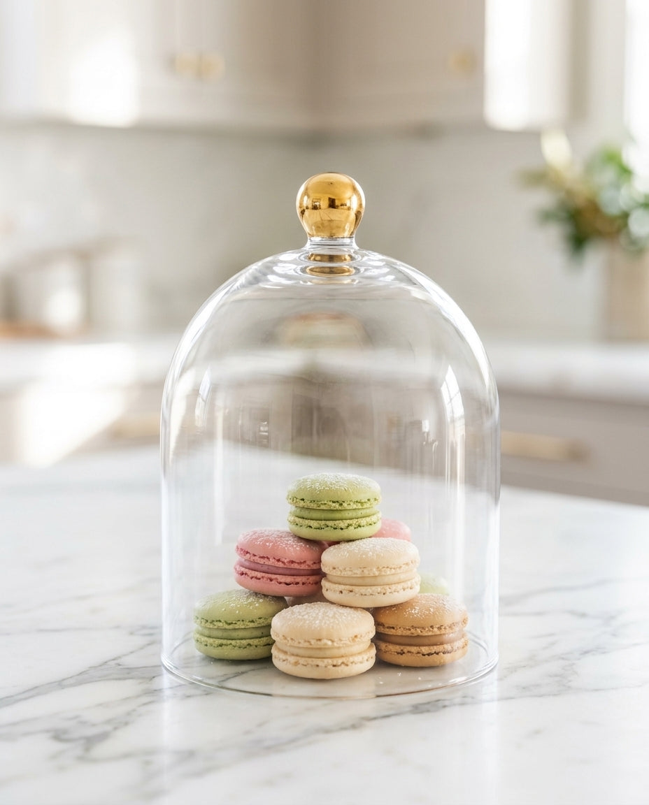 Glass Cloche — Kitchen Counter Lifestyle | Generated by Modelize