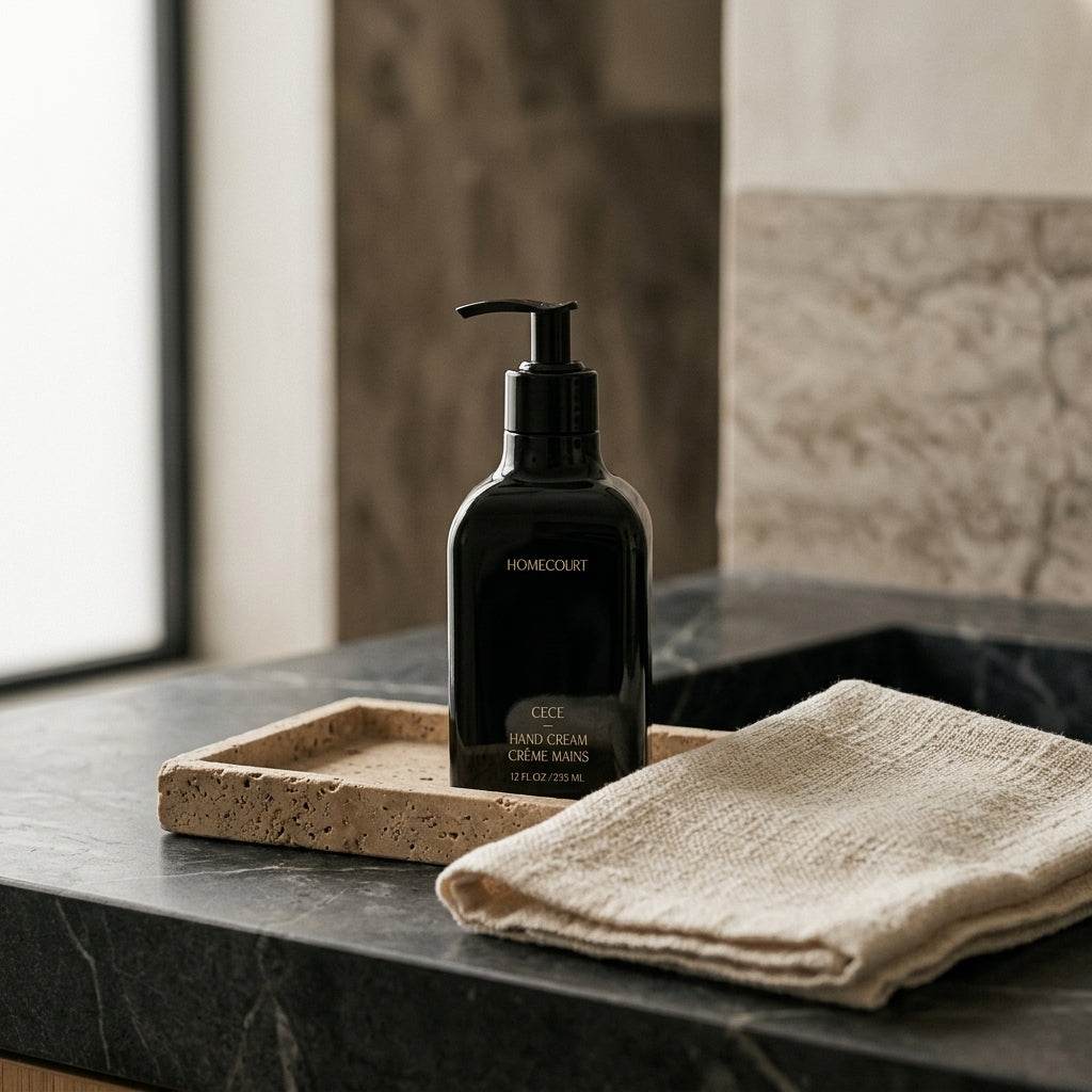Luxury hand cream pump bottle — Luxury Vanity Lifestyle | Generated by Modelize