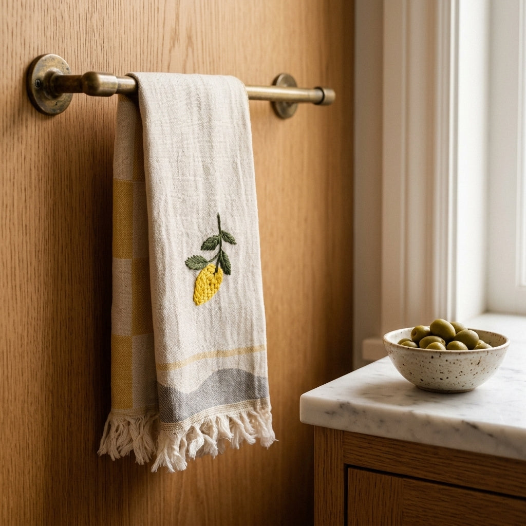 Hand-loomed kitchen towel — Kitchen Lifestyle | Generated by Modelize