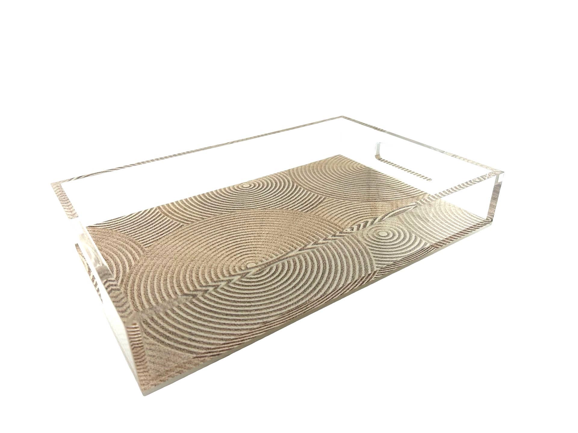 Acrylic Spiral Vanity Tray - Clear Modern Organizer