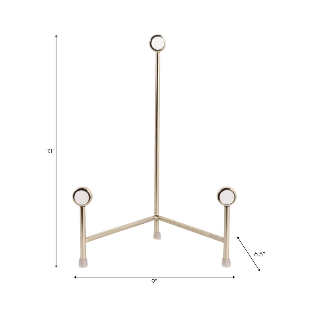 Decorative Object - Gold Metal Acrylic Easel Stand, 13 in.