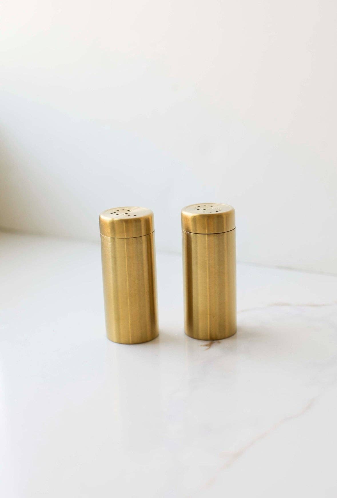 Auric Gold Stainless Steel Salt and Pepper Shaker Set
