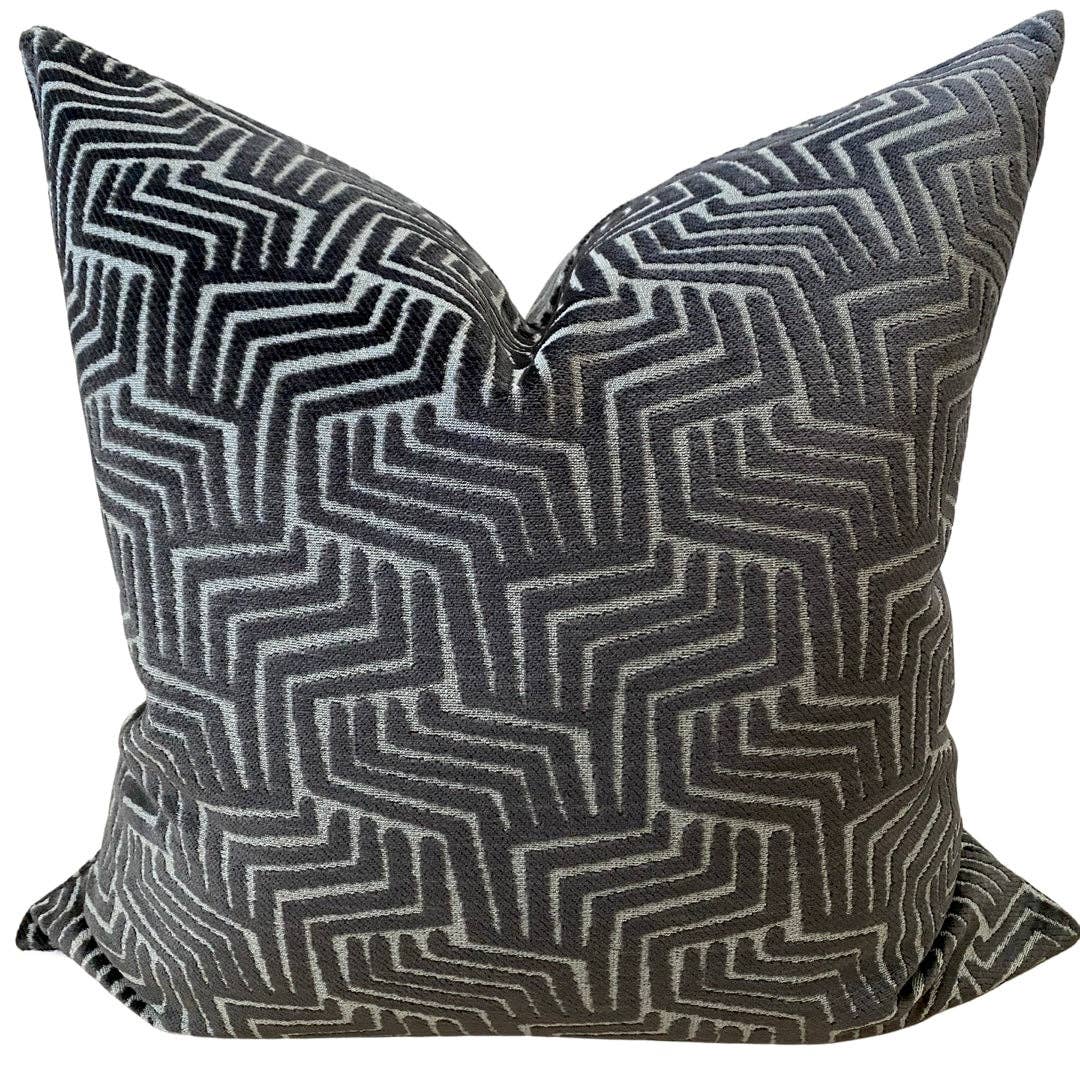 Black Velvet Cut Pillow: 18"x18"