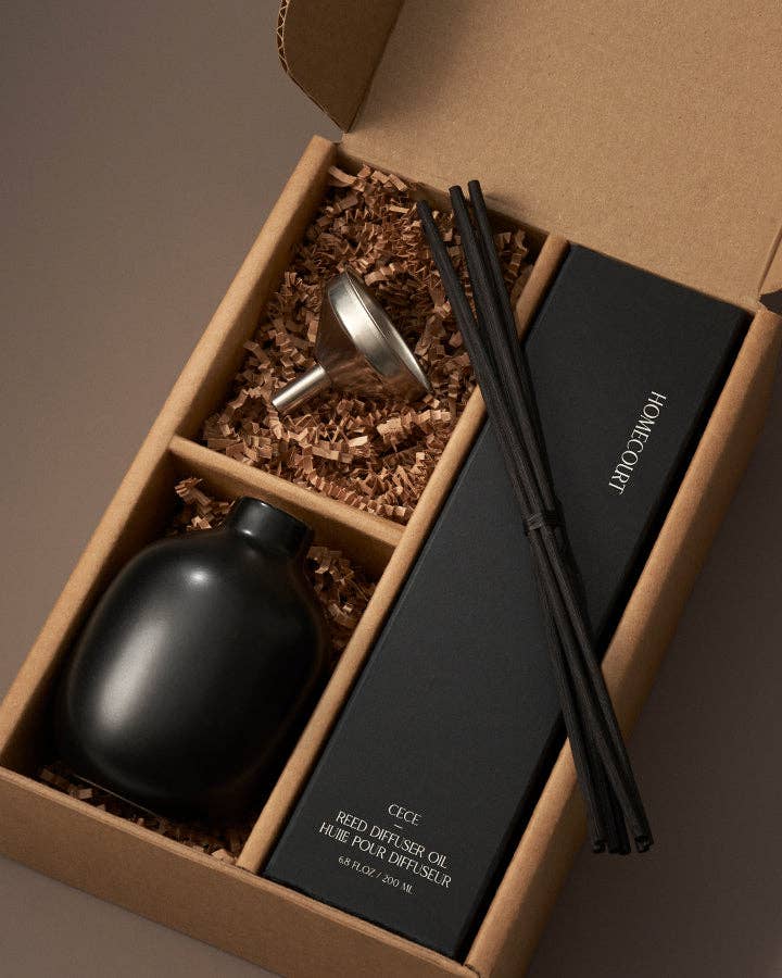 Homecourt Cece Fragrance Reed Diffuser Set - Matte Black