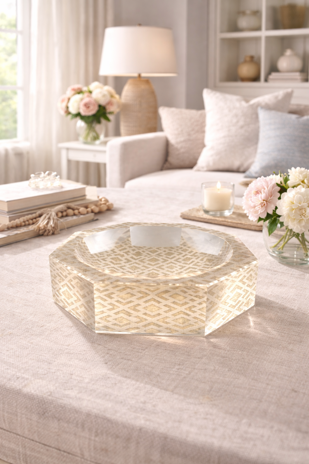 Octagon Acrylic Bowl, Woven