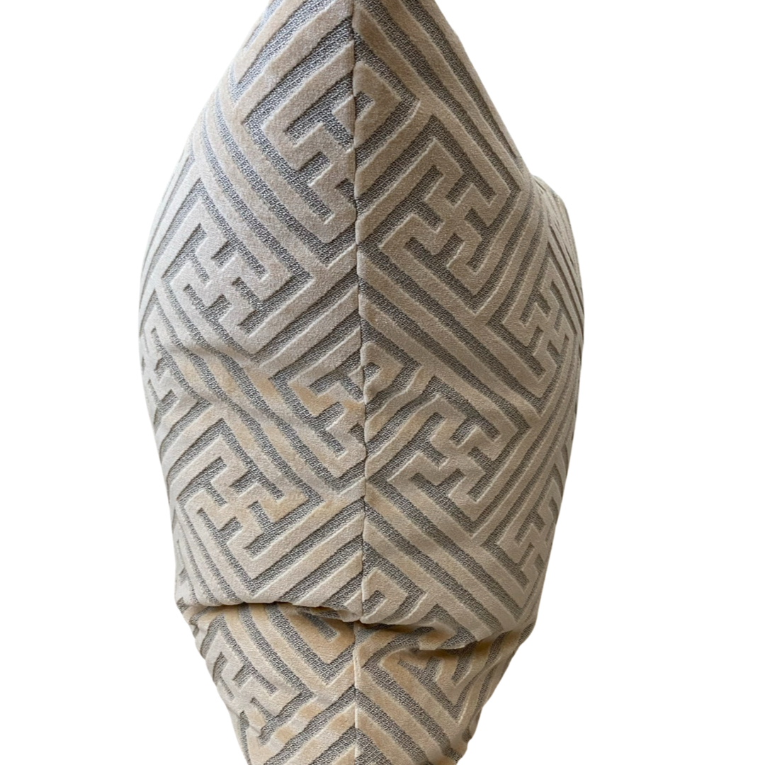 Ivory Luxe Velvet Cut Pillow: 18"x18"