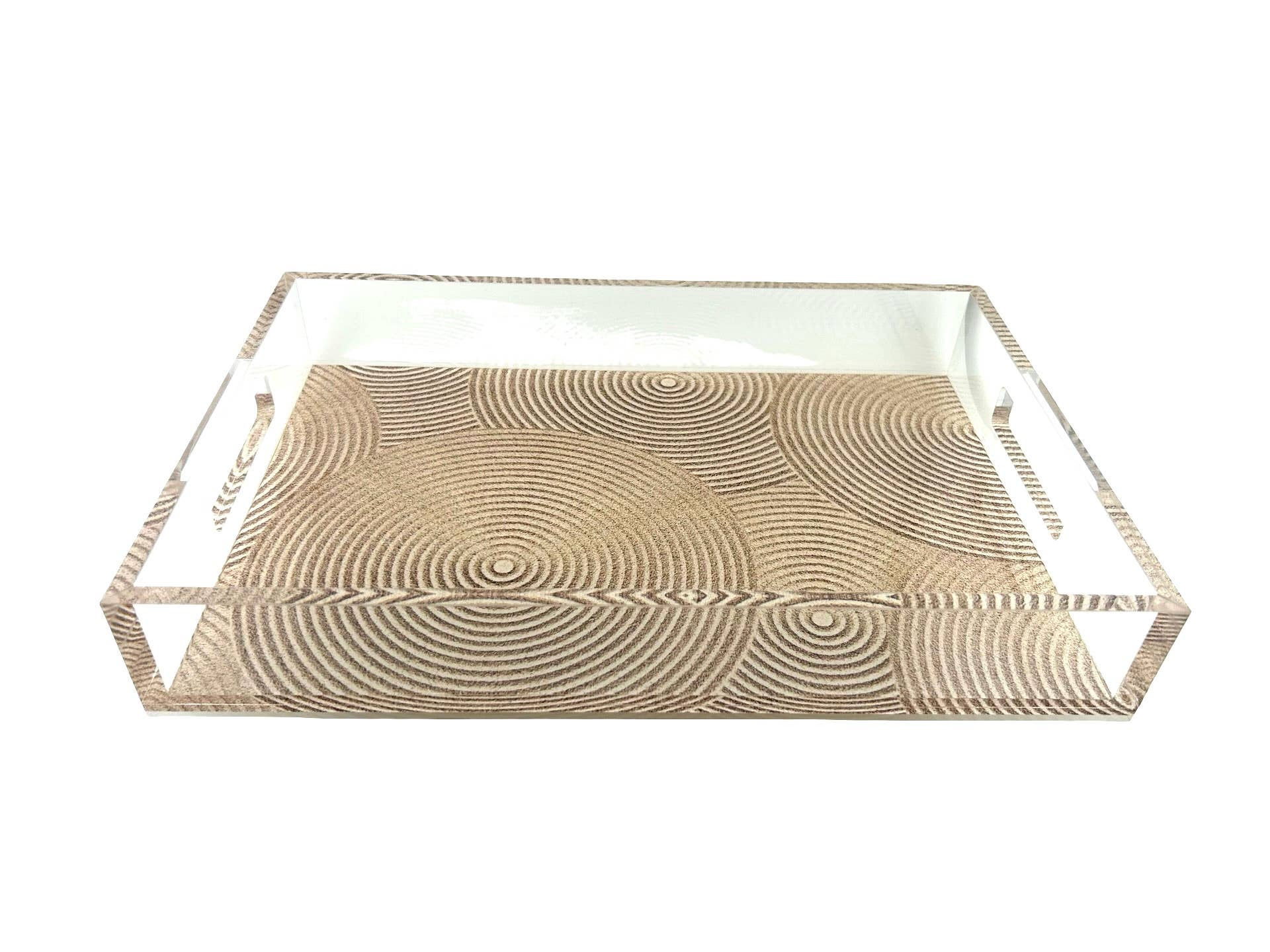 Acrylic Spiral Vanity Tray - Clear Modern Organizer