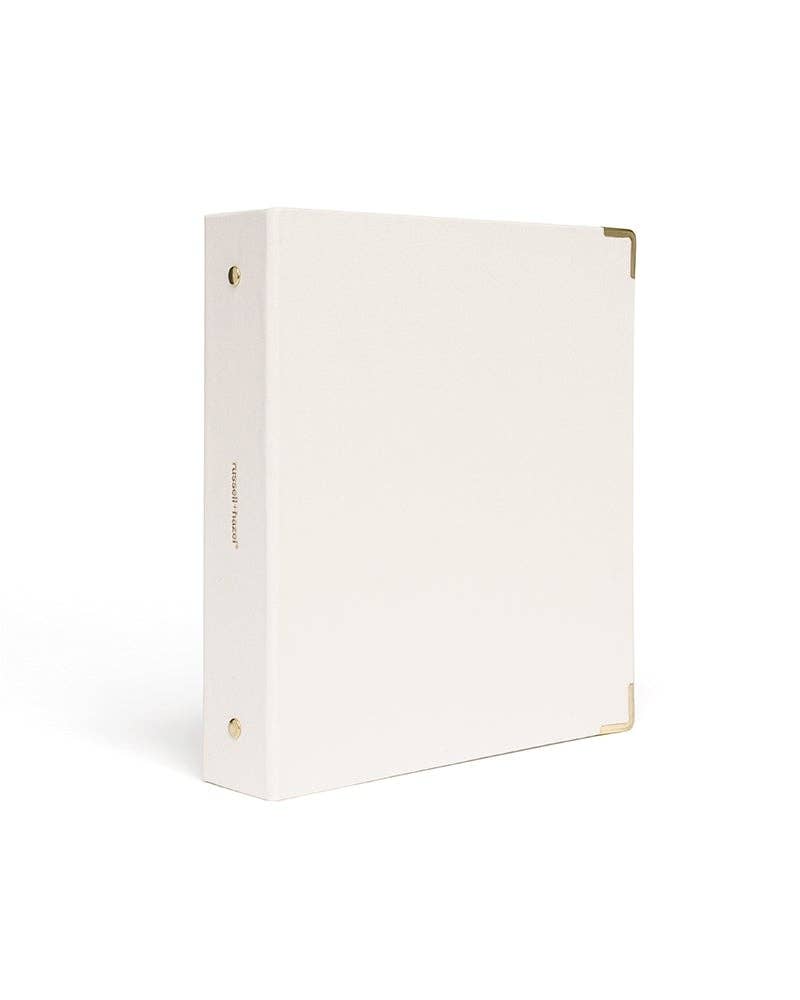 BOOKCLOTH MINI 3 RING BINDER-PEARL