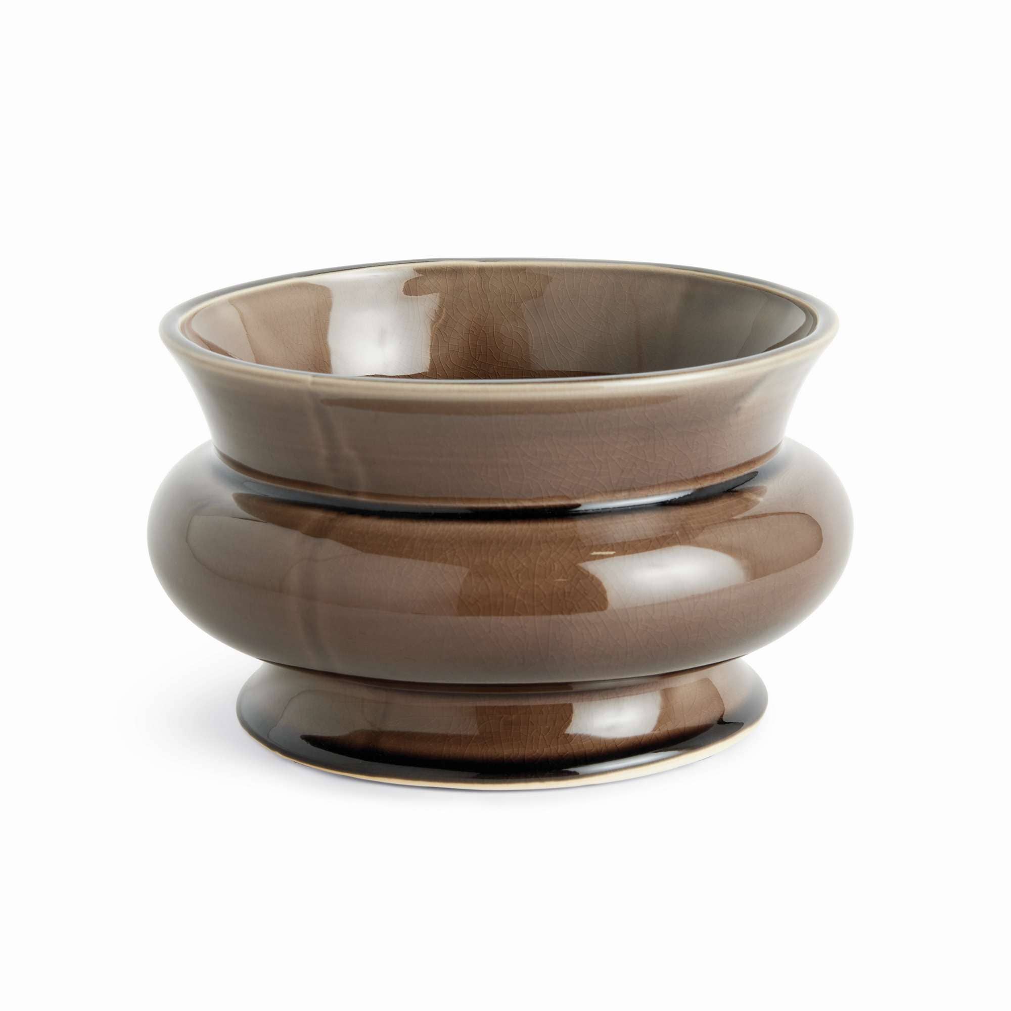 Cora Wide Brown Reactive Glaze Ceramic Planter