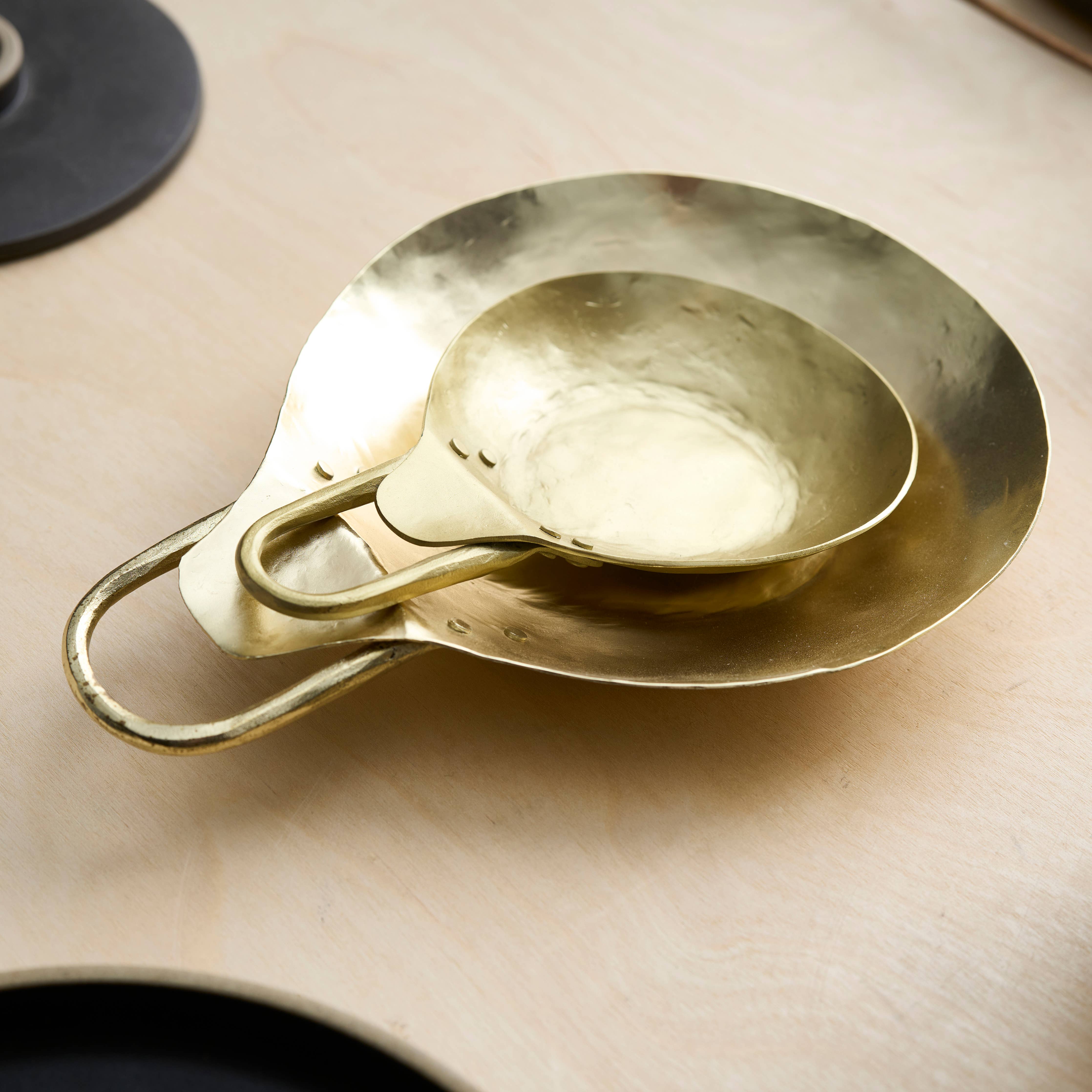 Forge Hammered Brass Spoon Rests - Set of 2