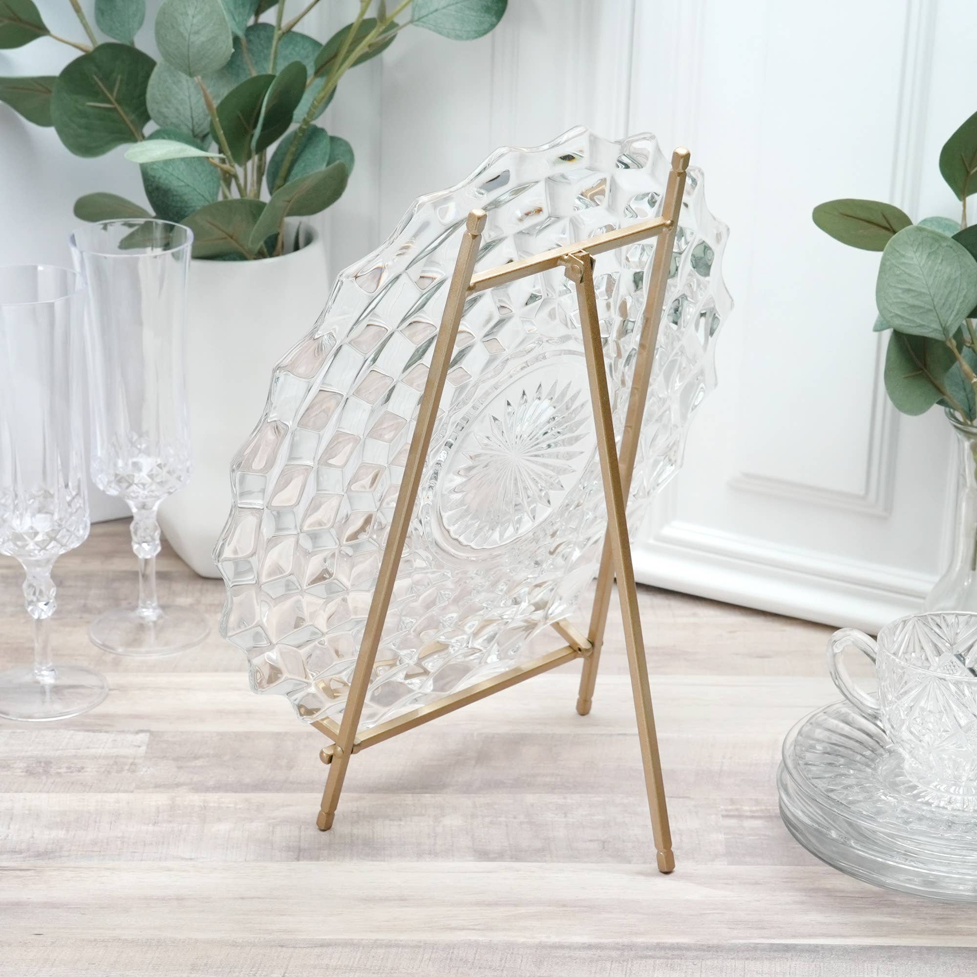 Bard's 12" Satin Gold Metal Display Easel - Folding Stand