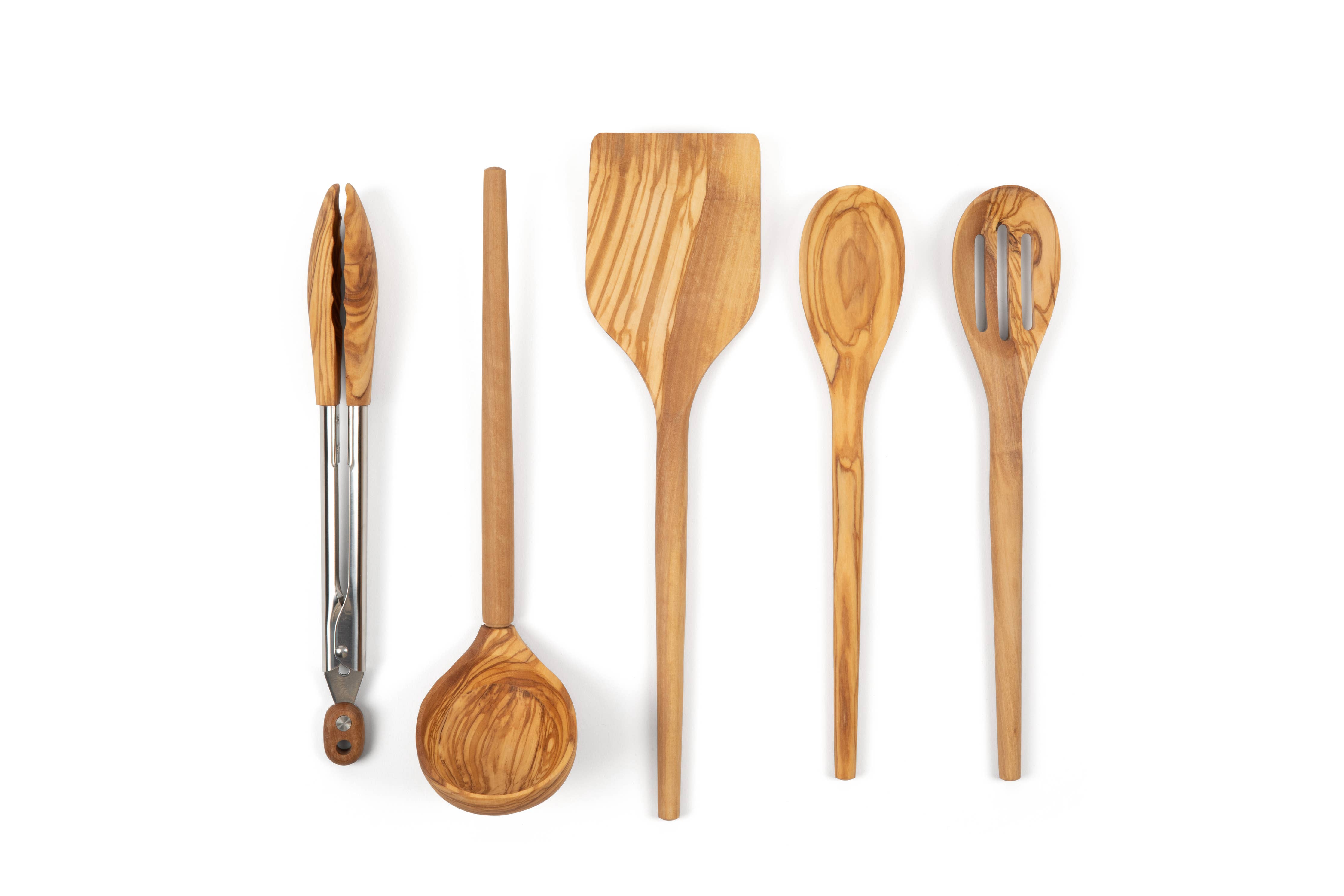Olive Wood Cooking Utensil Set – Nontoxic, Plastic free: 7 Piece Set