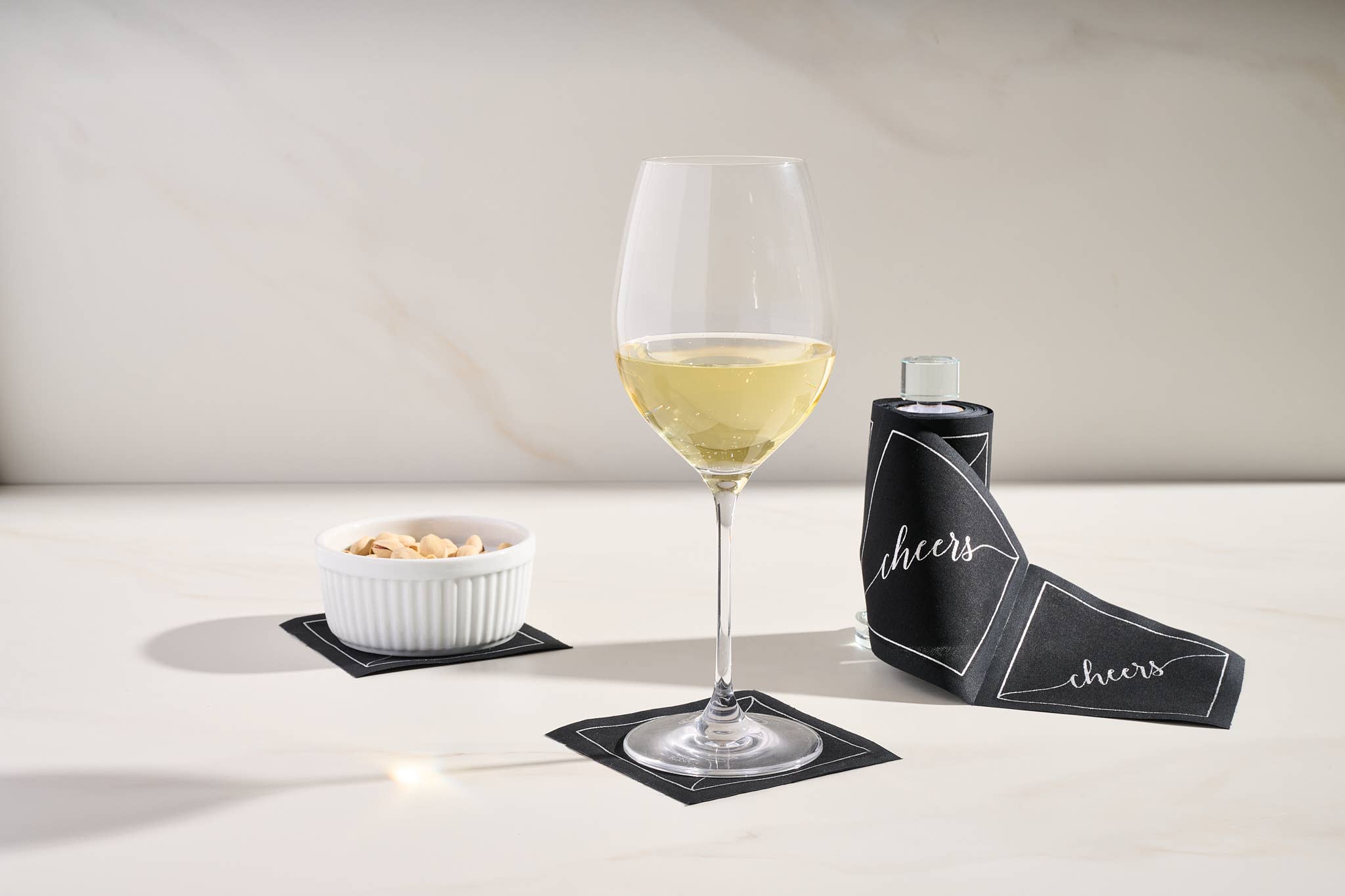 Glass Cocktail Napkin Stand | Roll Holder