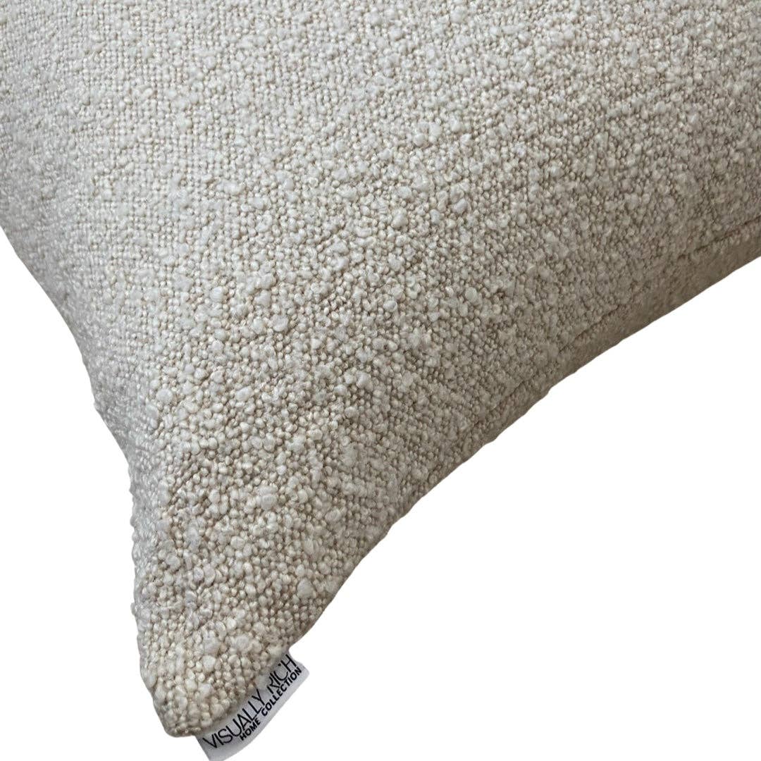 Natural Eggshell Bouclé Pillow: 18"x18"