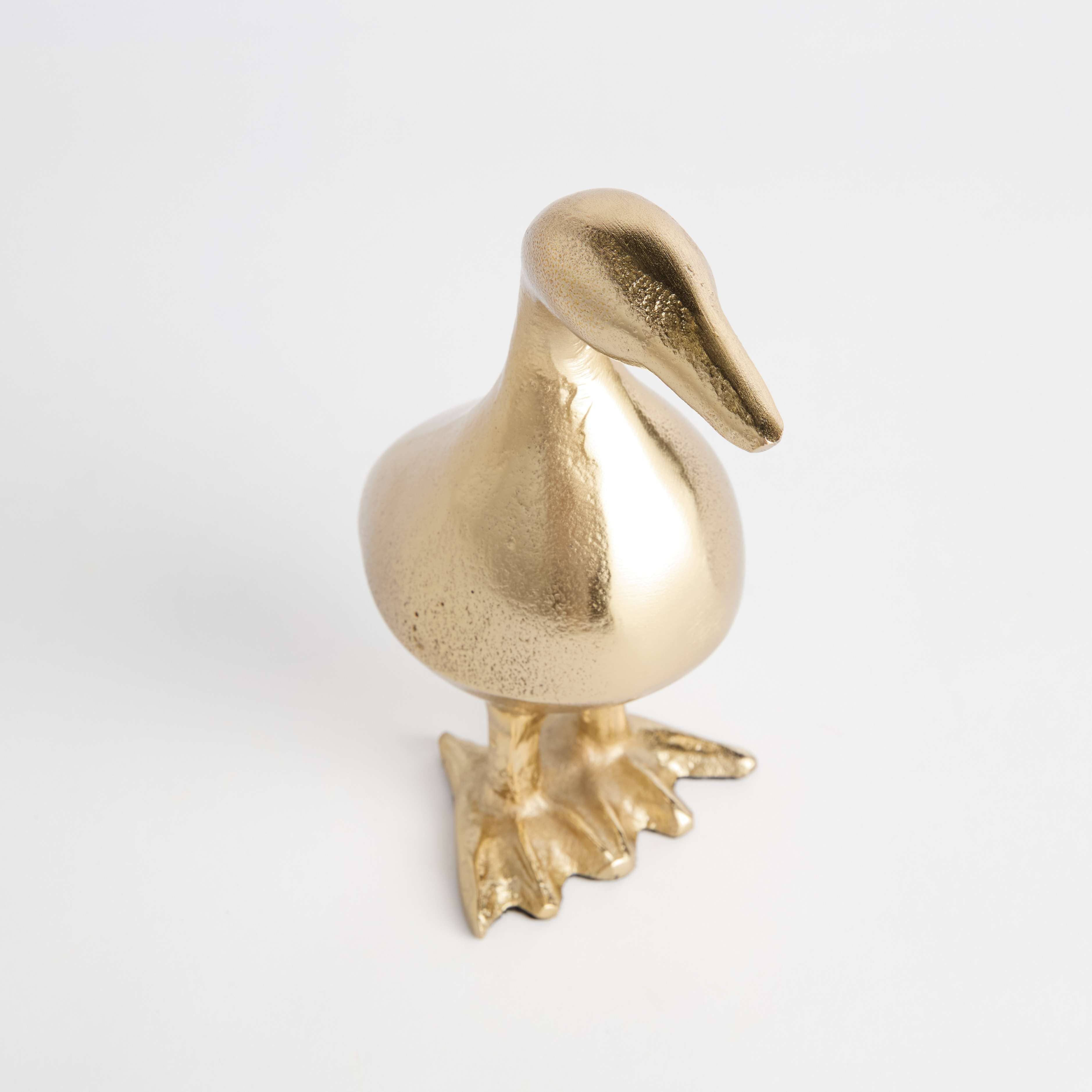 Little Duck Sculpture – Champagne Gold Cast Aluminum Home Accent