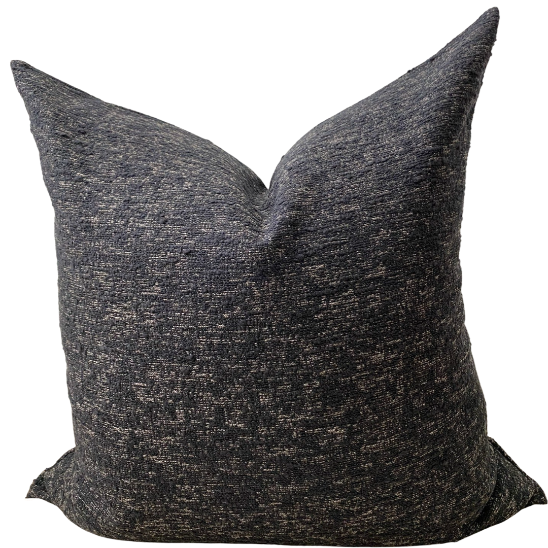 Black Bouclé Pillow: 18"x18"