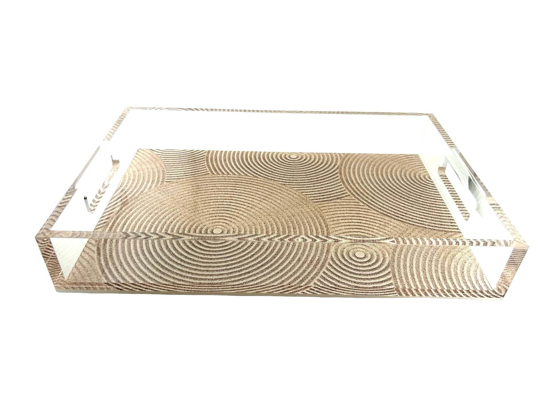 Acrylic Spiral Vanity Tray - Clear Modern Organizer