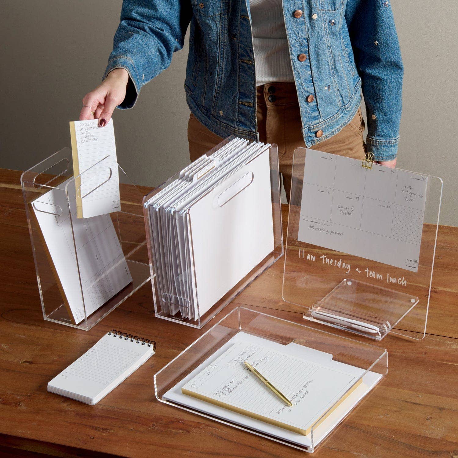 Fine Line Acrylic Magazine File - 4" x 10" x 12" File Holder
