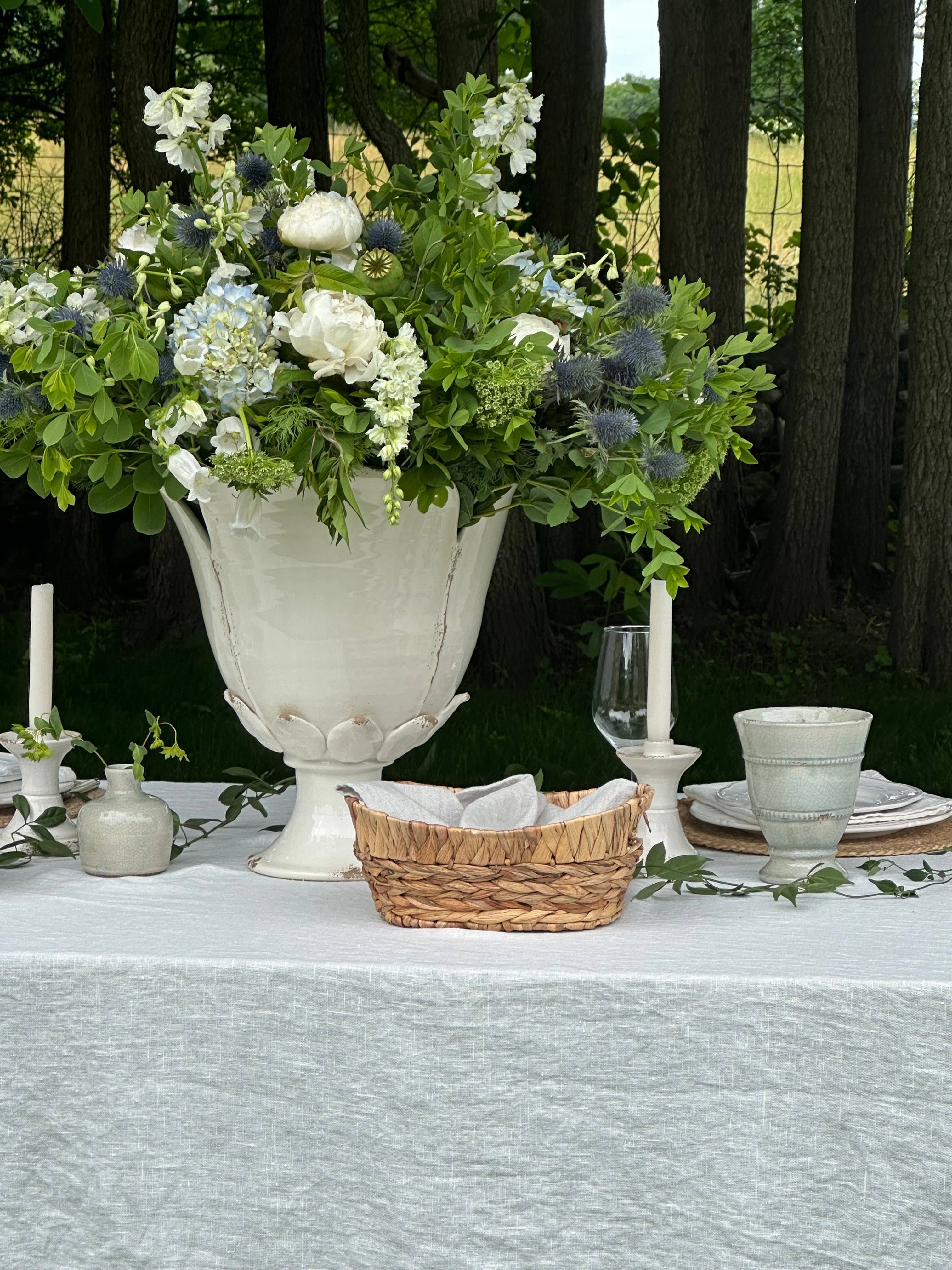 Honeychurch Sophia Short Ceramic Footed Vessel - Ivory