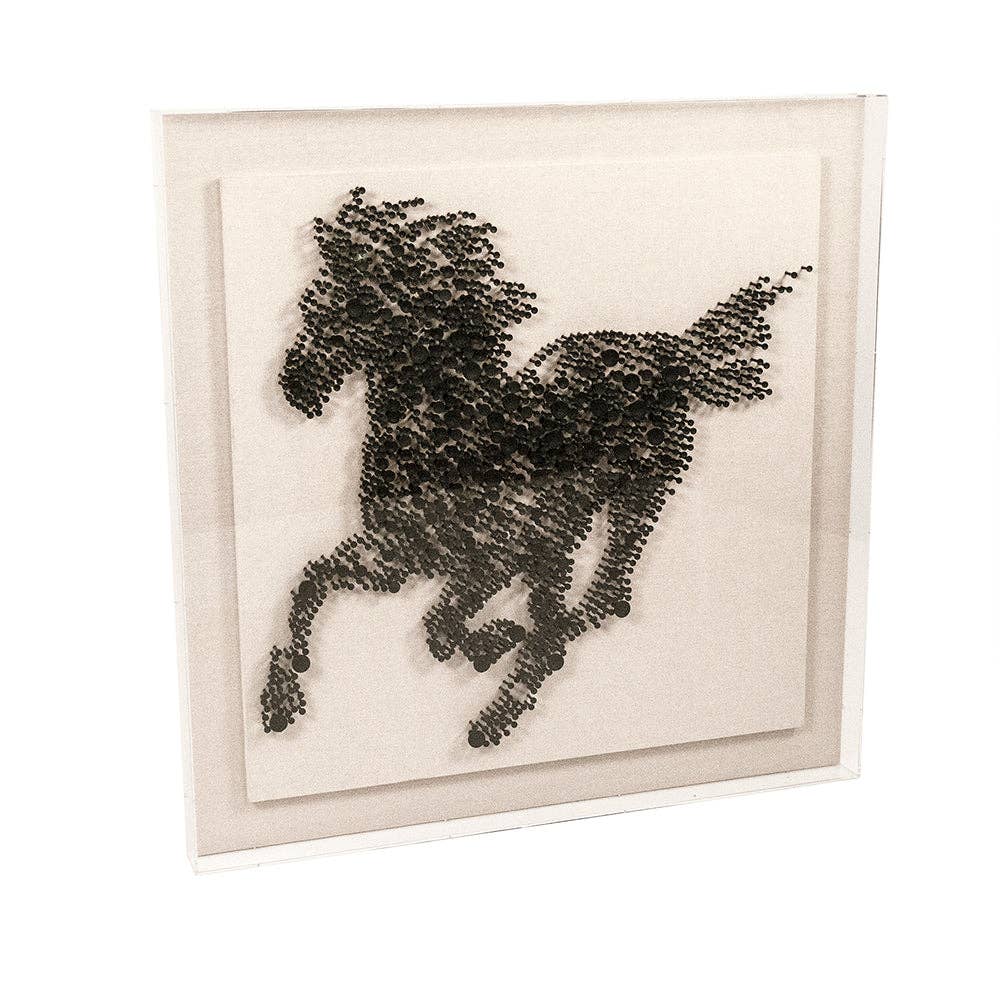 Abstract Horse 3D Acrylic Wall Art - 47" Shadow Box
