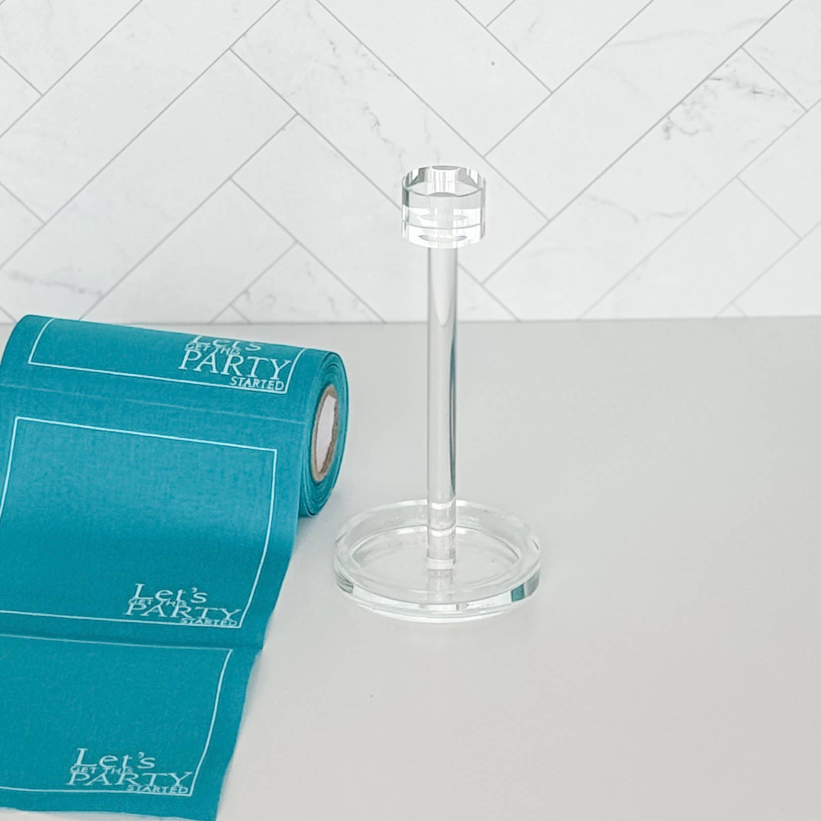 Glass Cocktail Napkin Stand | Roll Holder
