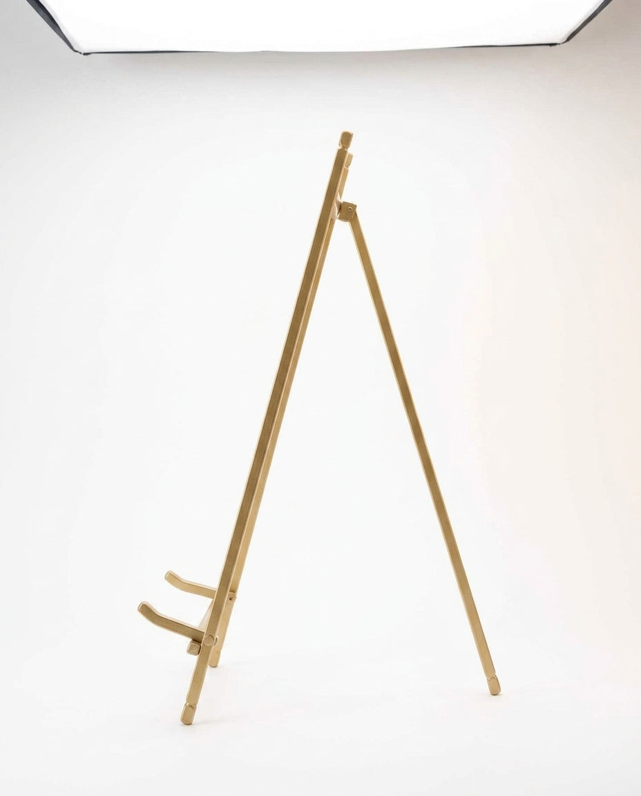 Metal Display Easel — studio_side_profile | Generated by Modelize