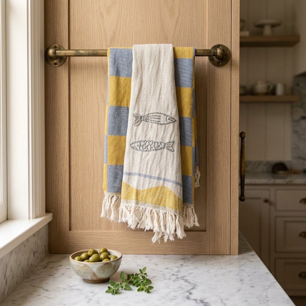 Hand-loomed kitchen towel — Kitchen Lifestyle | Generated by Modelize