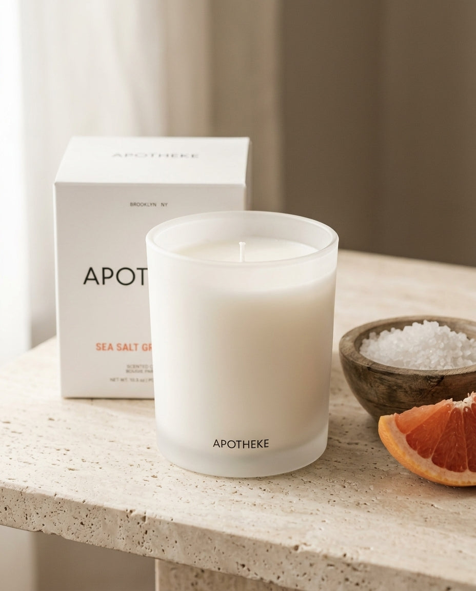 Scented candle with packaging — Stylized Packaging Still Life | Generated by Modelize