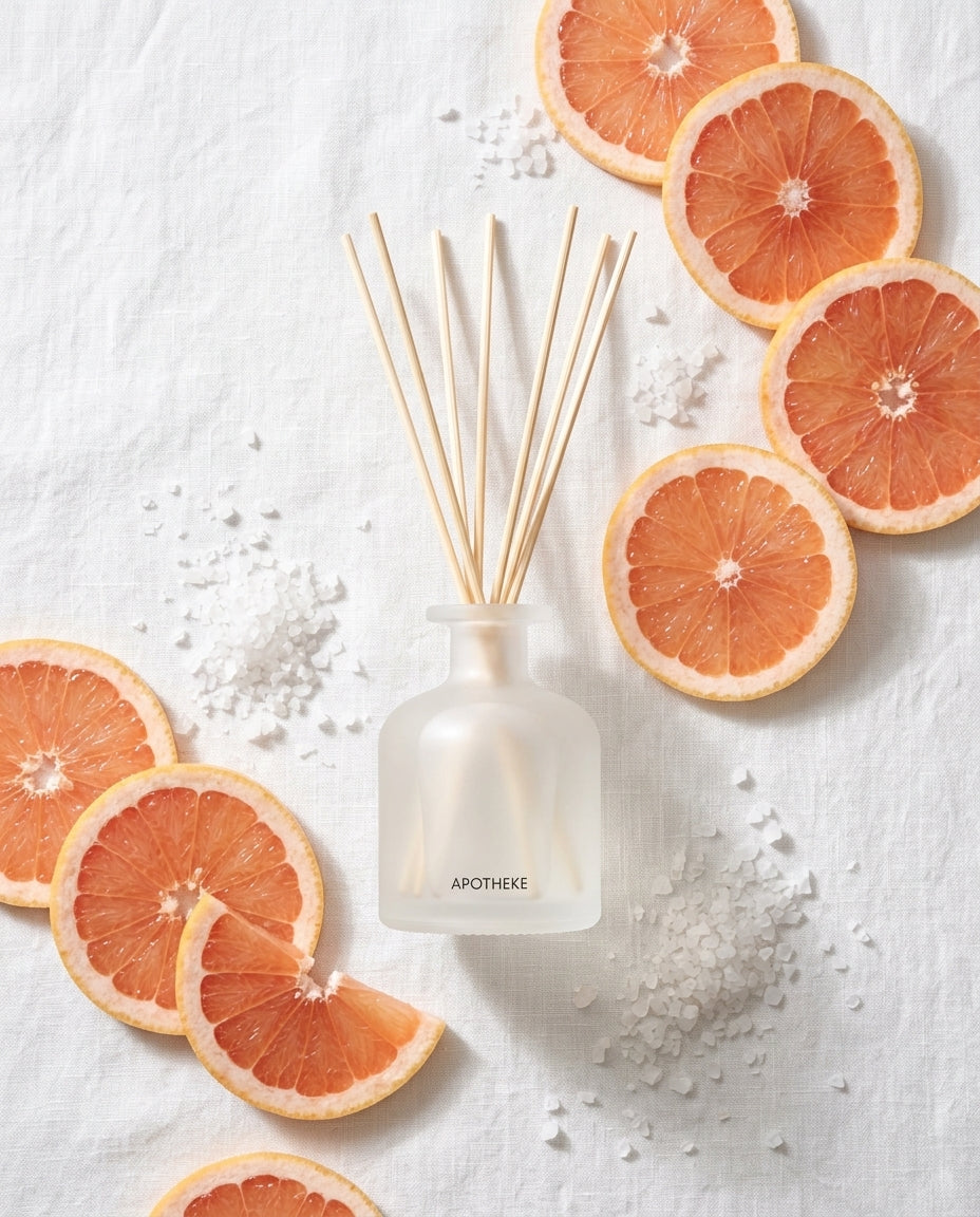 Reed Diffuser — Scent Ingredient Flat Lay | Generated by Modelize