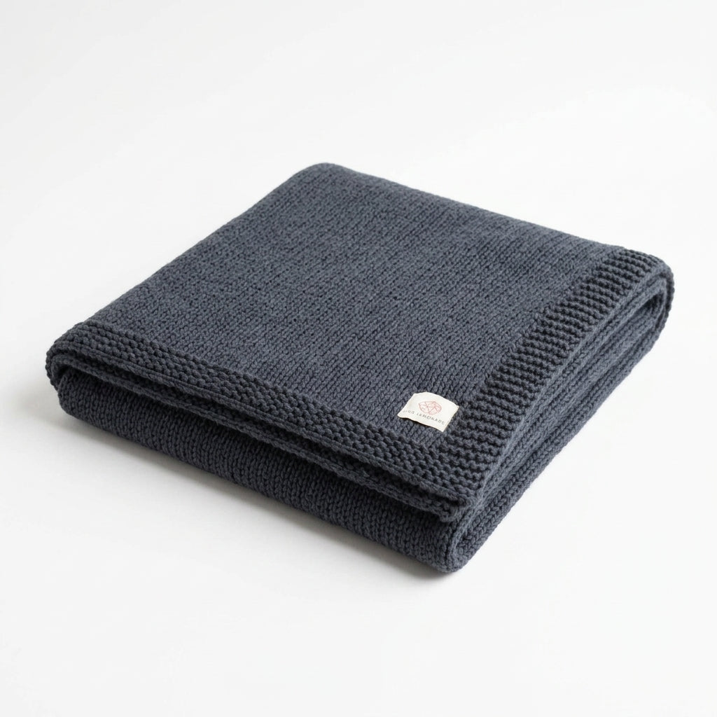 Knit throw blanket — Folded Studio Presentation | Generated by Modelize